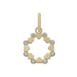COLGANTE ORO 18KL CORAZONES CIRCONITAS