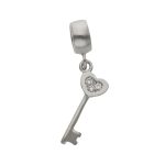 COLGANTE ORO BLANCO 18KL LLAVE CIRCONITAS