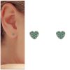 PENDIENTES CORAZON ORO BLANCO 18KL VERDE