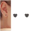 PENDIENTES CORAZON ORO BLANCO 18KL NEGRA