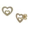 PENDIENTES CORAZONES ORO 18KL CIRCONITAS