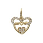 COLGANTE ORO 18KL INFINITO CON CORAZONES CIRCONITAS