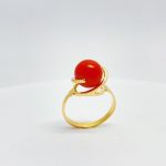 18 quilates Oro, Oro amarillo - Anillo Coral